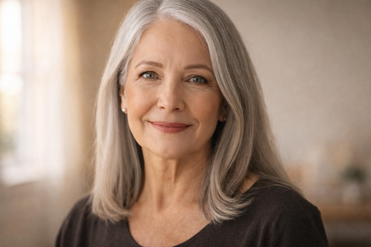 Confident senior woman considering her financial options