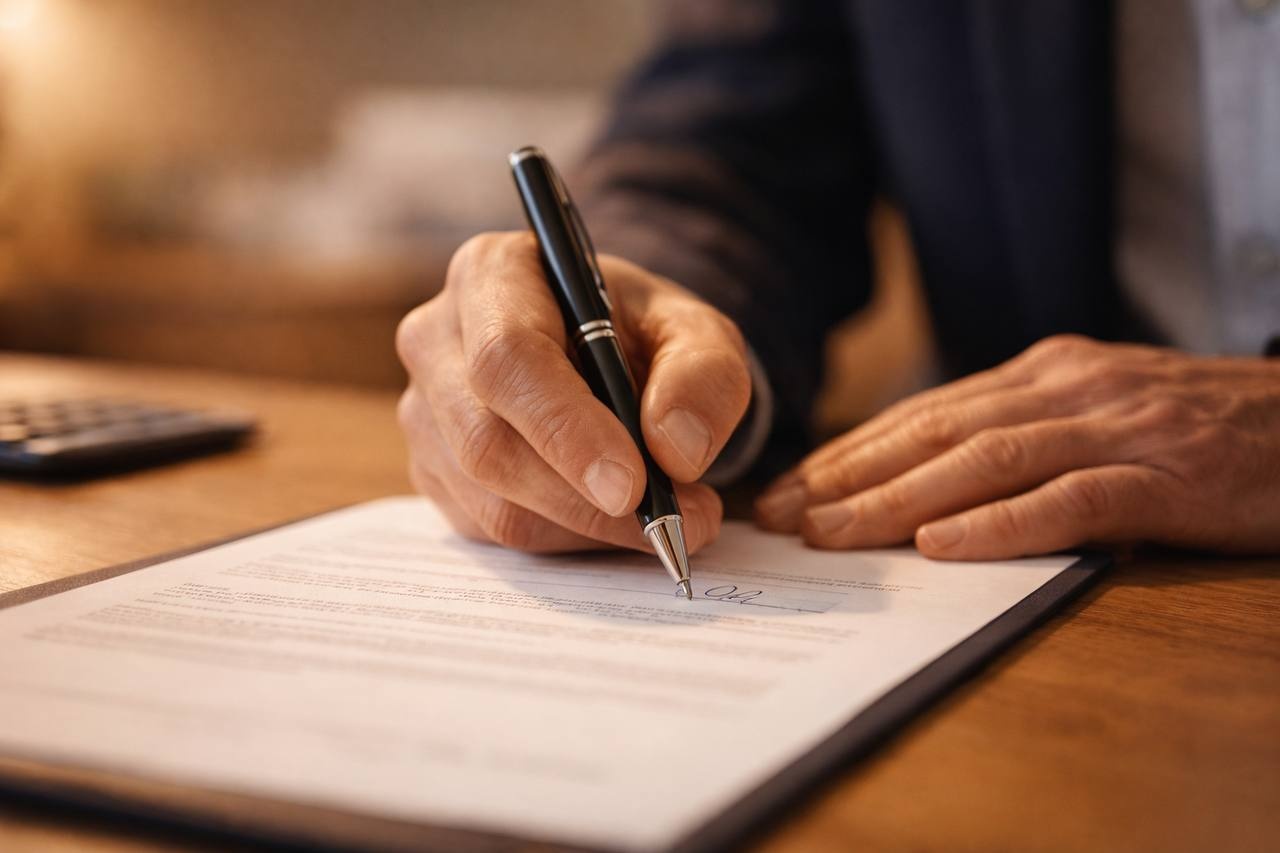 Signing financial documents